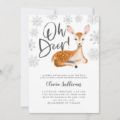 Oh Deer Rustic Winter Gender Neutral Baby shower Kaart (Voorkant)