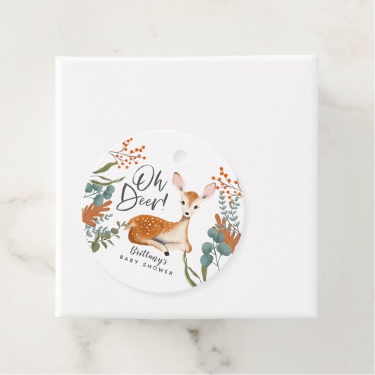 Oh Deer rustieke Herfst Woodland Baby shower Bedankjes Labels (In situ)