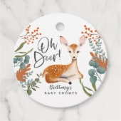 Oh Deer rustieke Herfst Woodland Baby shower Bedankjes Labels (Voorkant)