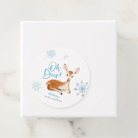 Oh Deer rustieke Winter Woodland Baby shower Bedankjes Labels (In situ)