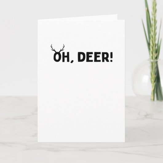 Oh Deer Simple Aesthetic Folded Greeting Card Kaart (Voorkant)