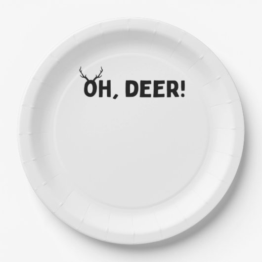 Oh Deer Simple Aesthetic  Papieren Bordje (Voorkant)