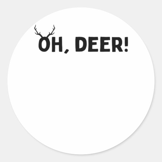 Oh Deer Simple Aesthetic  Ronde Sticker (Voorkant)