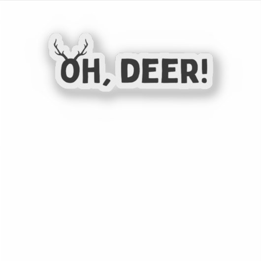 Oh Deer Simple Aesthetic  Sticker (Voorkant)