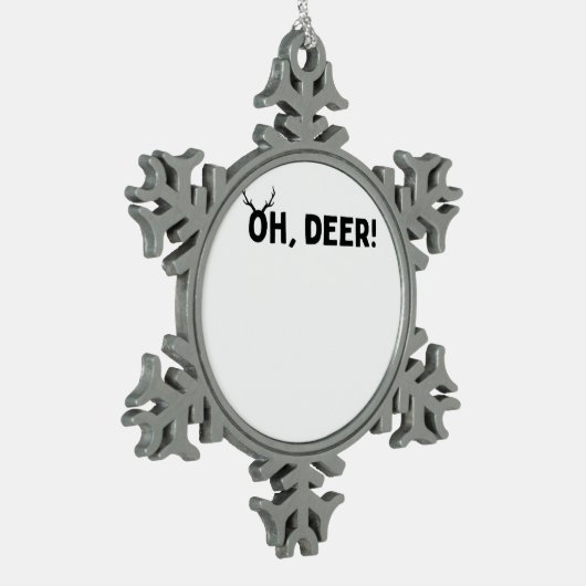 Oh Deer Simple Aesthetic  Tin Sneeuwvlok Ornament (Links)