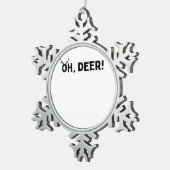 Oh Deer Simple Aesthetic  Tin Sneeuwvlok Ornament (Rechts)