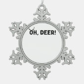 Oh Deer Simple Aesthetic  Tin Sneeuwvlok Ornament (Voorkant)