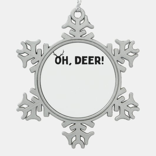 Oh Deer Simple Aesthetic  Tin Sneeuwvlok Ornament (Voorkant)