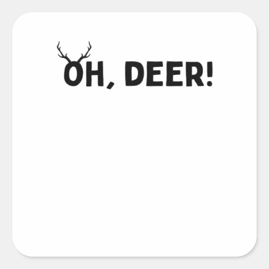 Oh Deer Simple Aesthetic  Vierkante Sticker (Voorkant)