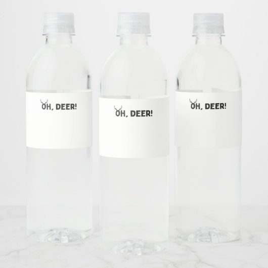 Oh Deer Simple Aesthetic  Waterfles Etiket (Flessen)