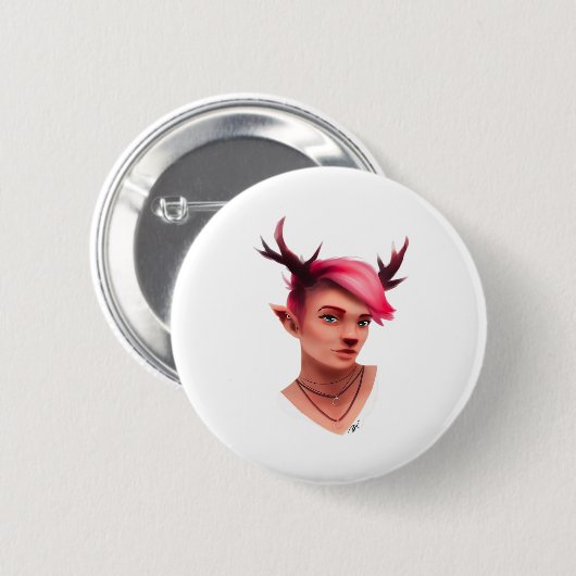 Oh Deer Simple Creative Style  Ronde Button 5,7 Cm (Voorkant /achterkant)