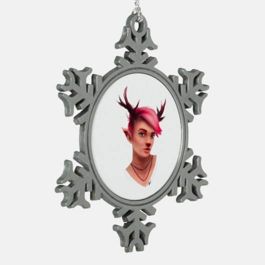 Oh Deer Simple Creative Style  Tin Sneeuwvlok Ornament (Links)