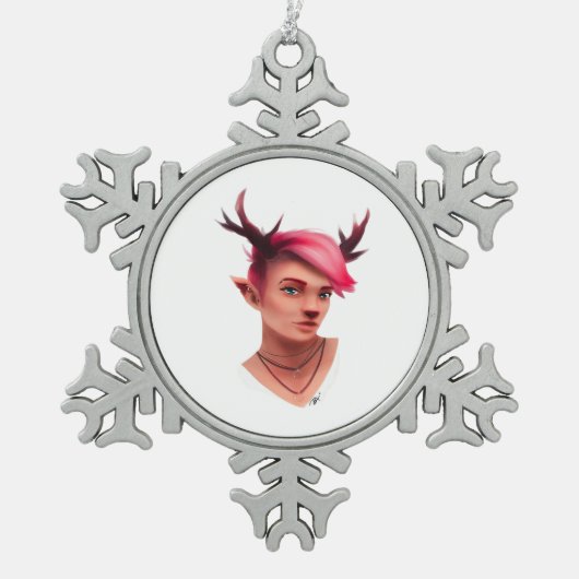 Oh Deer Simple Creative Style  Tin Sneeuwvlok Ornament (Voorkant)