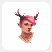 Oh Deer Simple Creative Style  Vierkante Sticker (Voorkant)