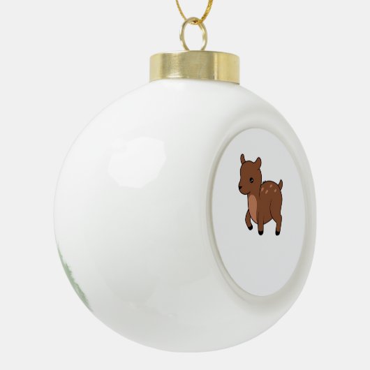 Oh Deer Soft Minimal Design  Keramische Bal Ornament (Links)