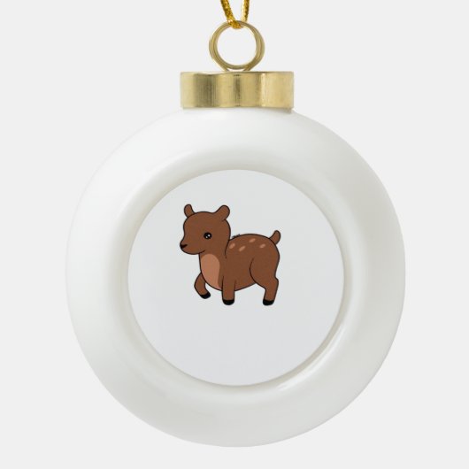 Oh Deer Soft Minimal Design Keramische Bal Ornament (Voorkant)