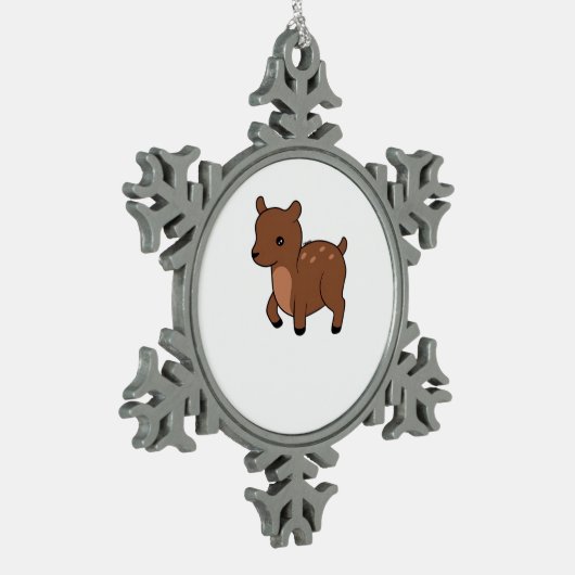 Oh Deer Soft Minimal Design Tin Sneeuwvlok Ornament (Links)