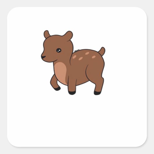 Oh Deer Soft Minimal Design Vierkante Sticker (Voorkant)