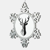 Oh Deer Soft Minimal Vibe  Tin Sneeuwvlok Ornament (Rechts)