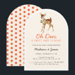 Oh Deer Sweet Retro Christmas Winter Baby shower Kaart<br><div class="desc">Oh Deer Sweet Retro Christmas Winter Baby shower Invitation</div>