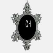 Oh Deer Trendy Halloween Style  Tin Sneeuwvlok Ornament (Links)