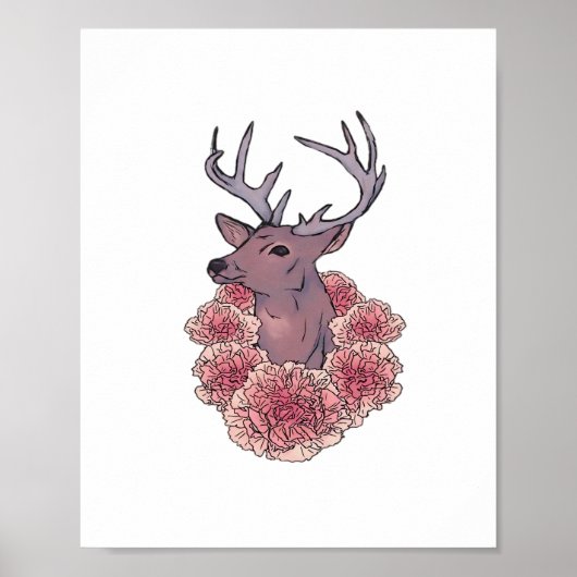 Oh Deer Trendy Minimal Aesthetic Poster (Voorkant)