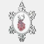 Oh Deer Trendy Minimal Aesthetic Tin Sneeuwvlok Ornament (Rechts)