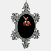 Oh Deer Trendy Modern Aesthetic  Tin Sneeuwvlok Ornament (Links)