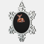 Oh Deer Trendy Modern Aesthetic  Tin Sneeuwvlok Ornament (Rechts)