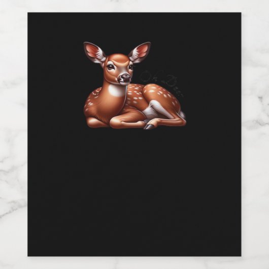 Oh Deer Trendy Modern Aesthetic  Wijn Etiket (Enkel label)