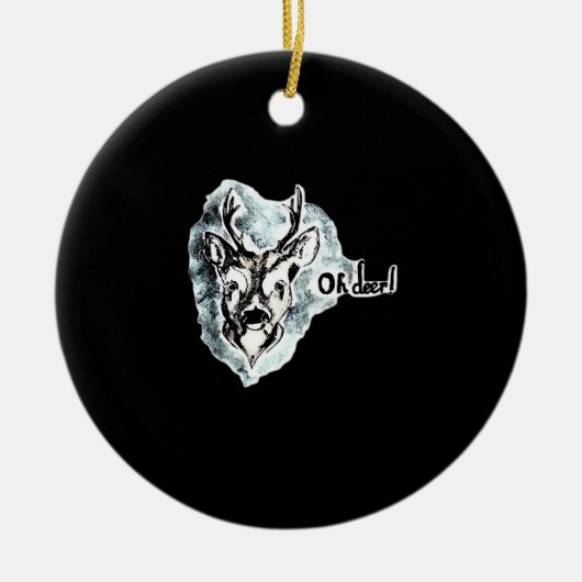 Oh Deer Trendy Modern Style Keramisch Ornament (Voorkant)
