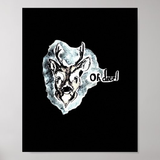 Oh Deer Trendy Modern Style Poster (Voorkant)