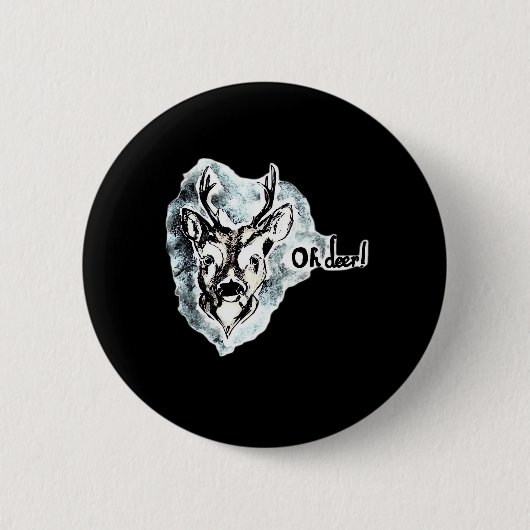 Oh Deer Trendy Modern Style Ronde Button 5,7 Cm (Voorkant)