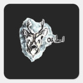 Oh Deer Trendy Modern Style Vierkante Sticker (Voorkant)
