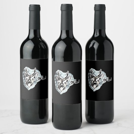 Oh Deer Trendy Modern Style  Wijn Etiket (Flessen)