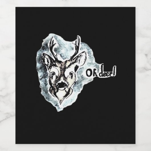 Oh Deer Trendy Modern Style Wijn Etiket (Enkel label)