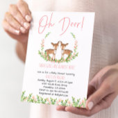 Oh Deer Twin Meisjes Baby shower Kaart