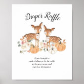 Oh Deer Twins Luier Raffle Sign Poster (Voorkant)