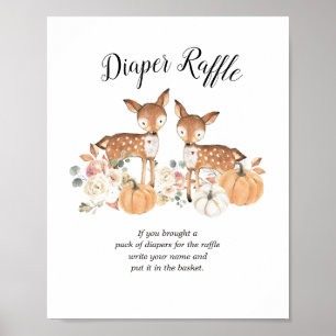 Oh Deer Twins Luier Raffle Sign Poster