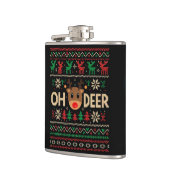 Oh Deer Ugly Christmas Sweater Flask Heupfles (Links)
