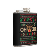 Oh Deer Ugly Christmas Sweater Flask Heupfles (Rechts)