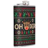 Oh Deer Ugly Christmas Sweater Flask Heupfles (Rechts)