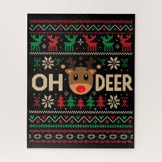 Oh Deer Ugly Christmas Sweater Puzzle Legpuzzel (Verticaal)