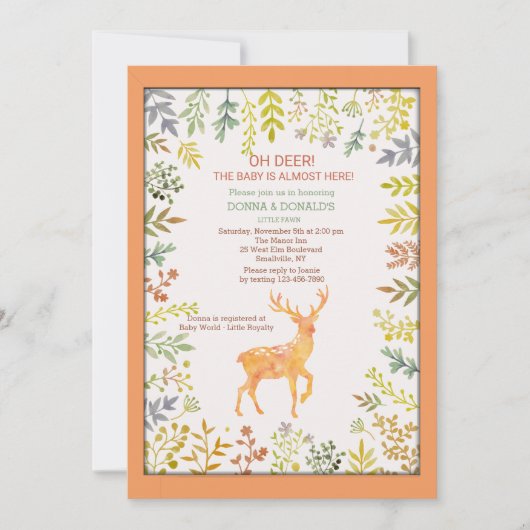 Oh Deer Uitnodiging (Voorkant)