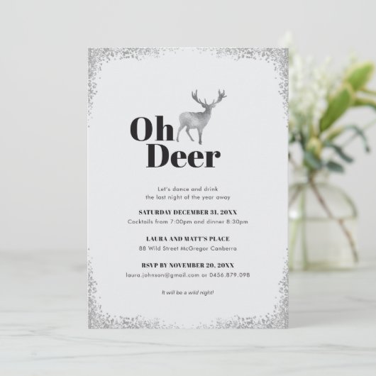 Oh Deer Uitnodiging (Staand voorkant)
