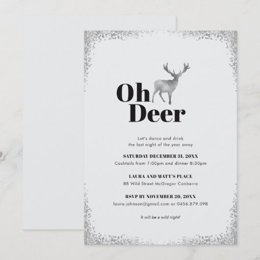 Oh Deer Uitnodiging (Voorkant / Achterkant)