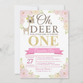 Oh Deer! Uitnodiging eerste verjaardag (Voorkant)