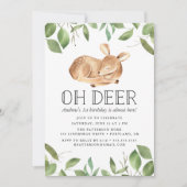 Oh Deer | Uitnodiging van de partij Birthday (Voorkant)
