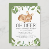 Oh Deer | Uitnodiging van de partij Birthday (Voorkant / Achterkant)