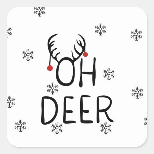 Oh, Deer! Vierkante Sticker (Voorkant)
